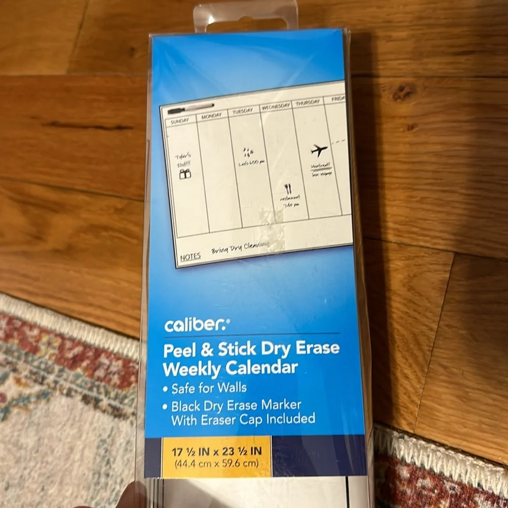 Peel and stick dry erase weekly calendar
